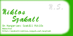 miklos szakall business card