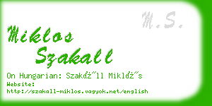 miklos szakall business card
